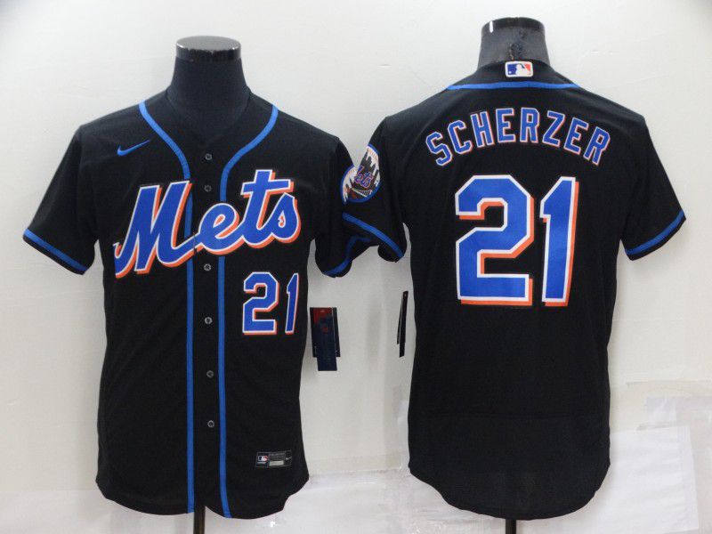 Men New York Mets #21 Scherzer Black Elite 2022 Nike MLB Jersey->new york mets->MLB Jersey